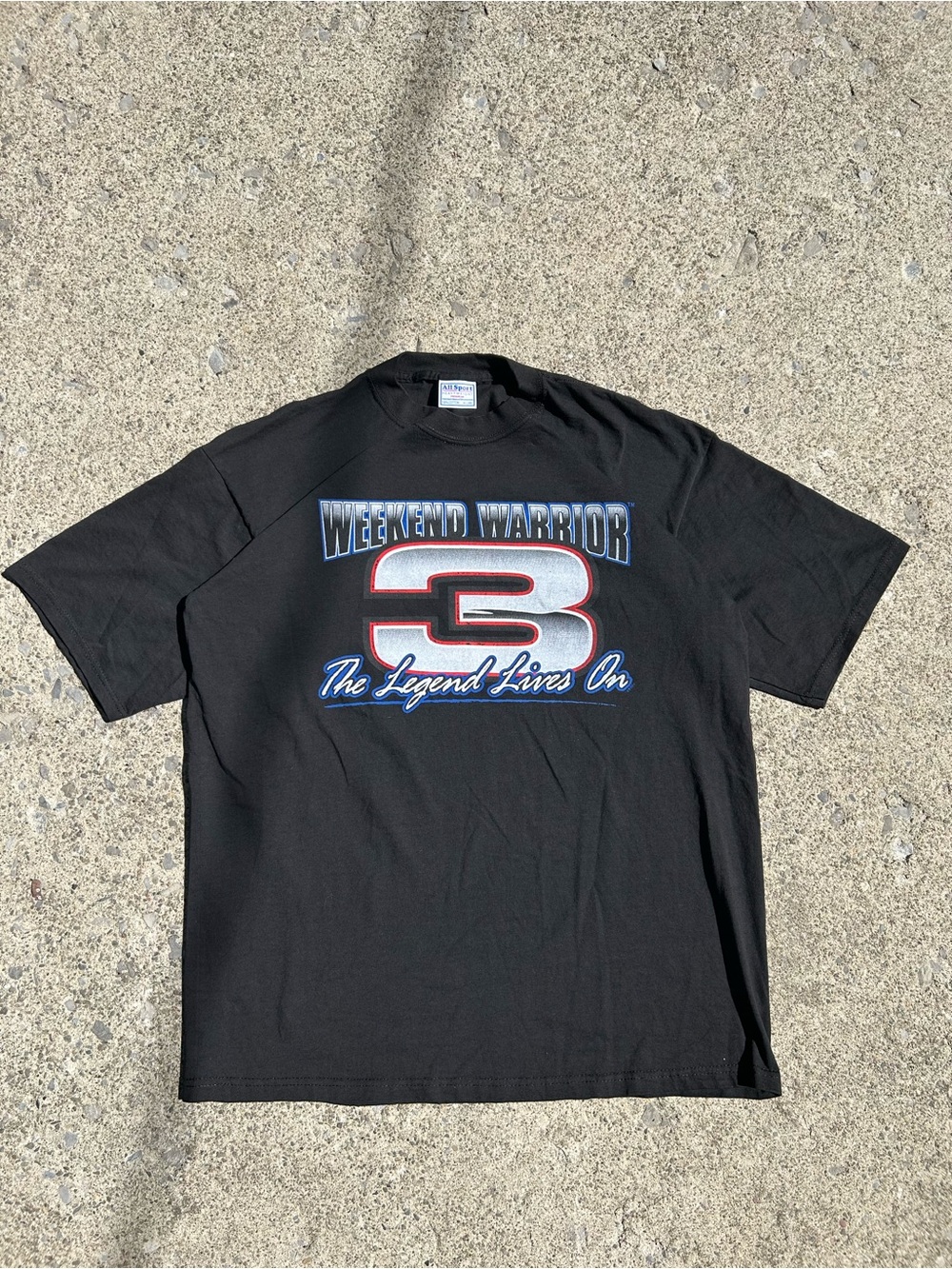 Vintage 90’s Weekend Warrior 'The Legend Lives On' Black Graphic T‑Shirt